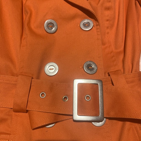 GUESS Orange Retro Coat with Leopard Lining - Picture 3 of 9